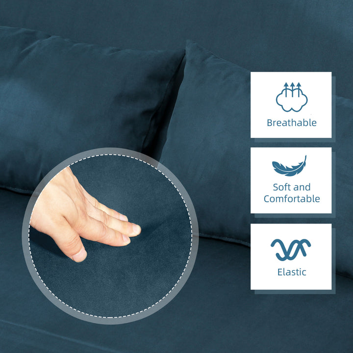 Two-Seater Click-Clack Sofa Bed - Navy Blue