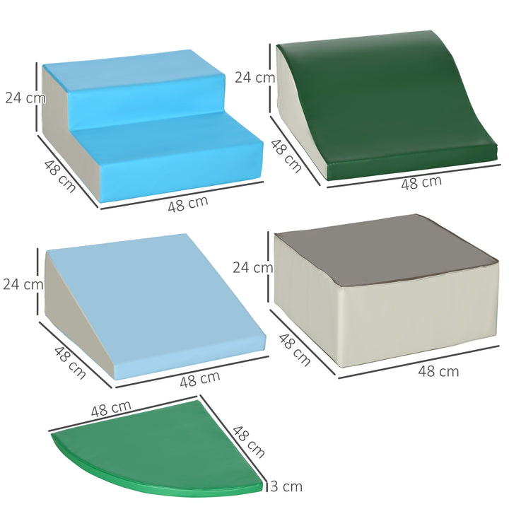 MCL 6 Piece Soft Play Equipment for Kids Climb and Crawl, Multicoloured