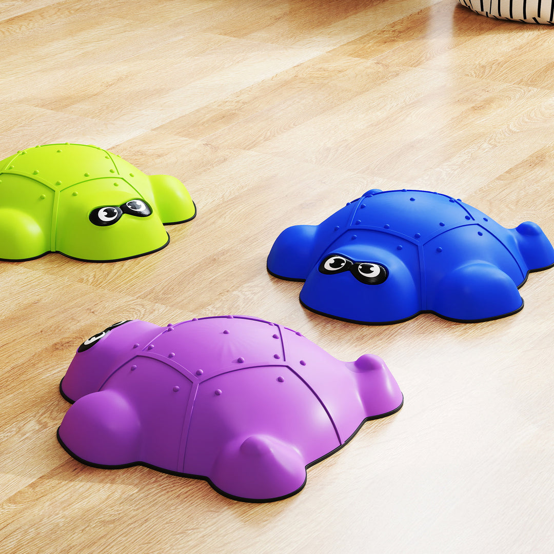 AIYAPLAY 9-Piece Balance Stepping Stones with Non-Slip Edge, Indoor Outdoor Obstacle Course for Ages 3-8 Years, Multicoloured