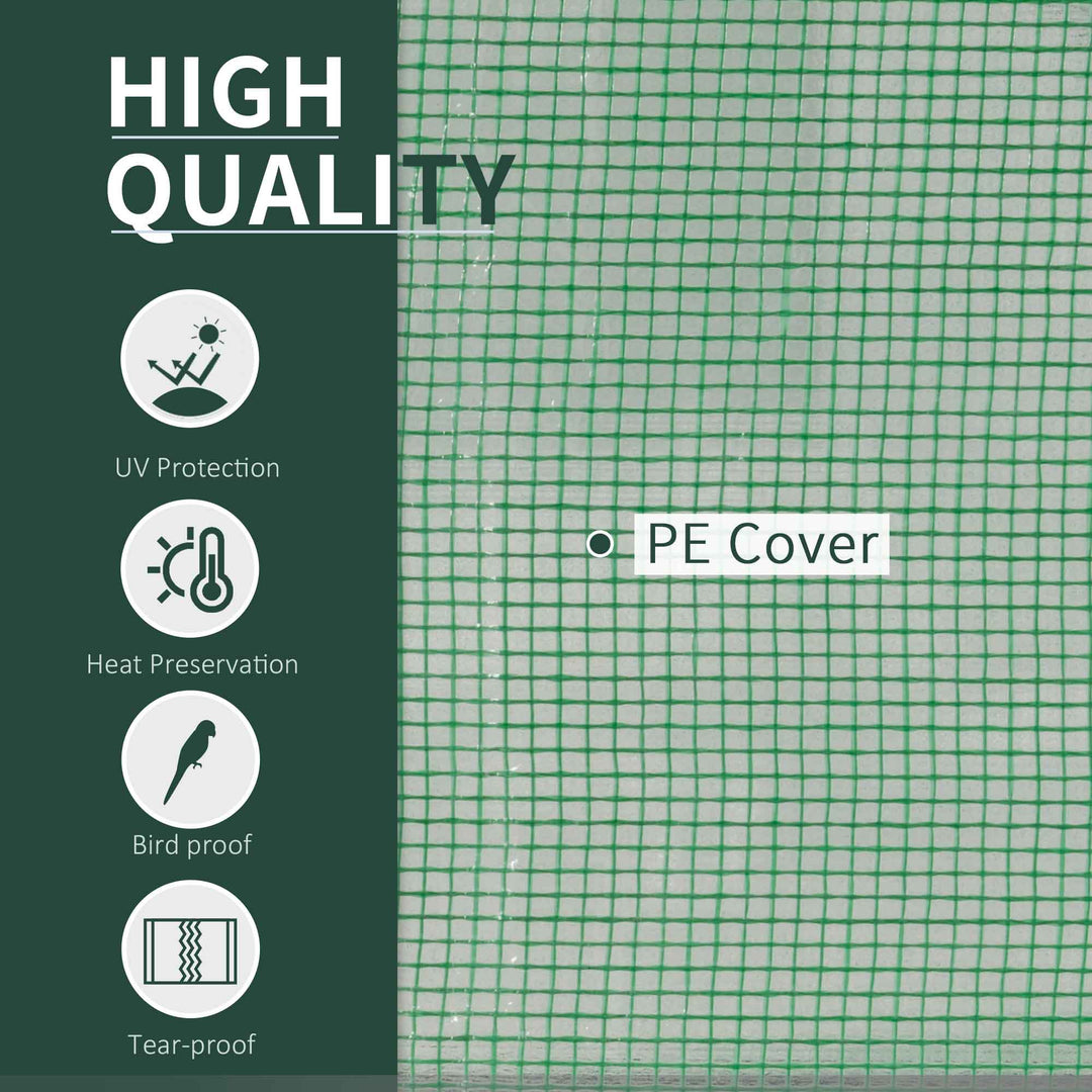 MCL Tunnel Greenhouse Green Grow House for Garden Outdoor, Steel Frame, PE Cover, Green, 200 x 100 x 80cm