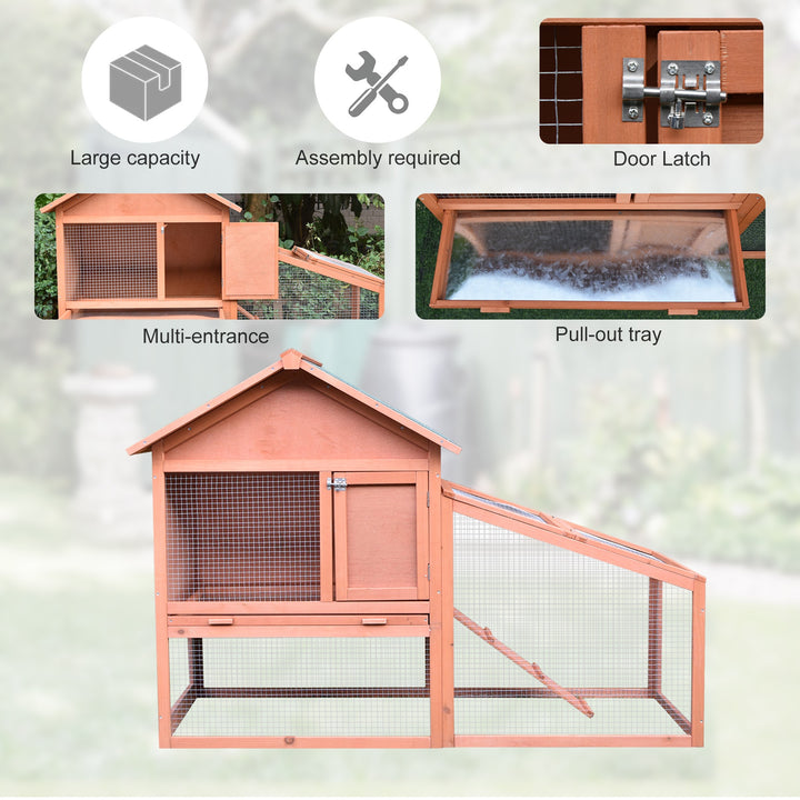 Small Animal Two-Level Fir Wood Guinea Pigs Hutches w/ Slide Out Tray Red/Brown