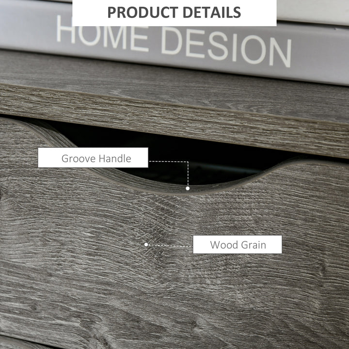 MCL Industrial Side Table with Drawer, Sofa Table, Bedside Cabinet with Storage Shelf, Slim Nightstand for Living Room, Bedroom, Grey