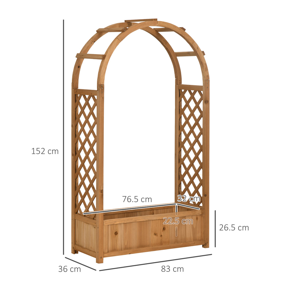 Raised Garden Bed with Arch Trellis, Freestanding Garden Planter Box for Vine Climbing Plant Flower Herb