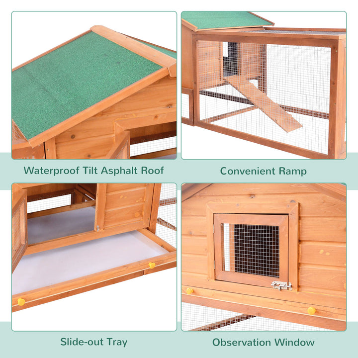 Wooden Guinea Pigs Hutches W/ Ramp-Golden Red