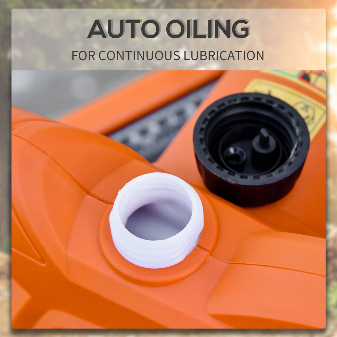 MCL 2000W Powerful Electric Chainsaw, 16" Aluminium Blade Portable Corded Chain Saw, 7250rpm Chain Saw for Garden Tree Pruning, 13m/s Chain Speed Auto Chain Lubrication to Cut Wood, Orange