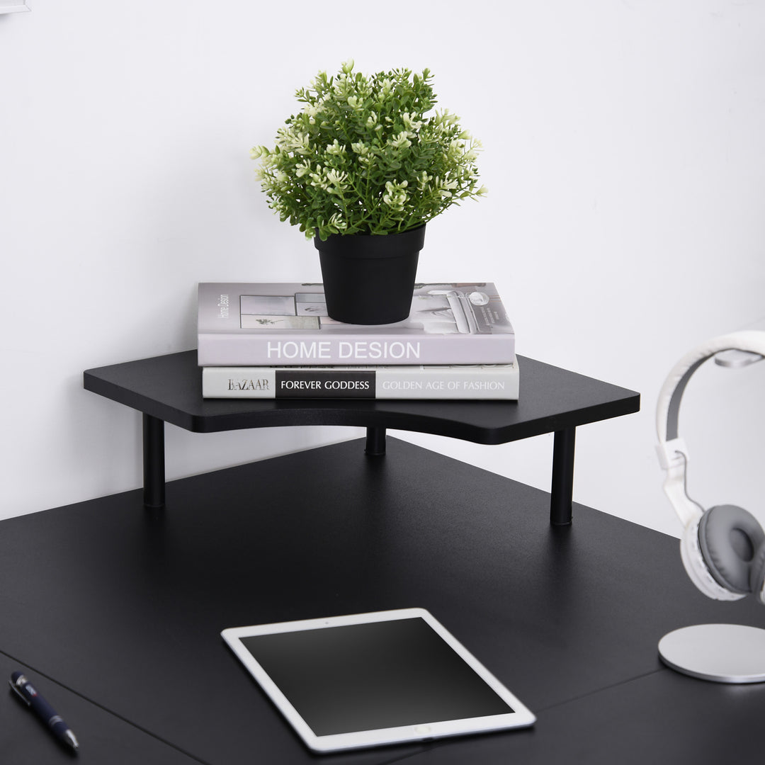 L-Shaped Corner Desk, Gaming Desk with CPU Rack, Keyboard Tray, Space-Saving Computer Desk with Steel Frame for Home Office,165 x 145 x 86.5cm, Black