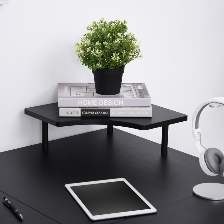 L-Shaped Corner Desk, Gaming Desk with CPU Rack, Keyboard Tray, Space-Saving Computer Desk with Steel Frame for Home Office,165 x 145 x 86.5cm, Black