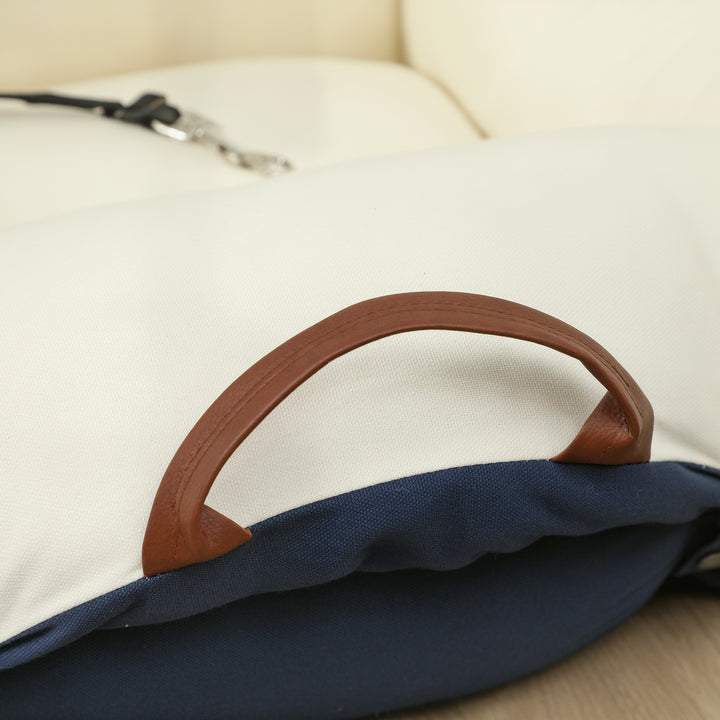 MCL Dog Car Seat, Cosy Pet Car Booster Seat for Small Dog Under 5 KG, Portable Travel Bed with Safety Belts, Navy Blue