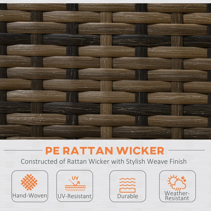 Four-Piece Rattan Sofa Set, with Storage Table - Orange/Brown