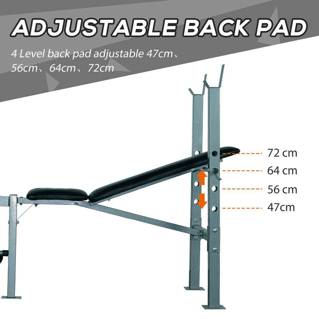 HOMCOM Heavy Duty Adjustable Multi Gym Chest Leg Arm Weight Bench w/4 Incline Postions