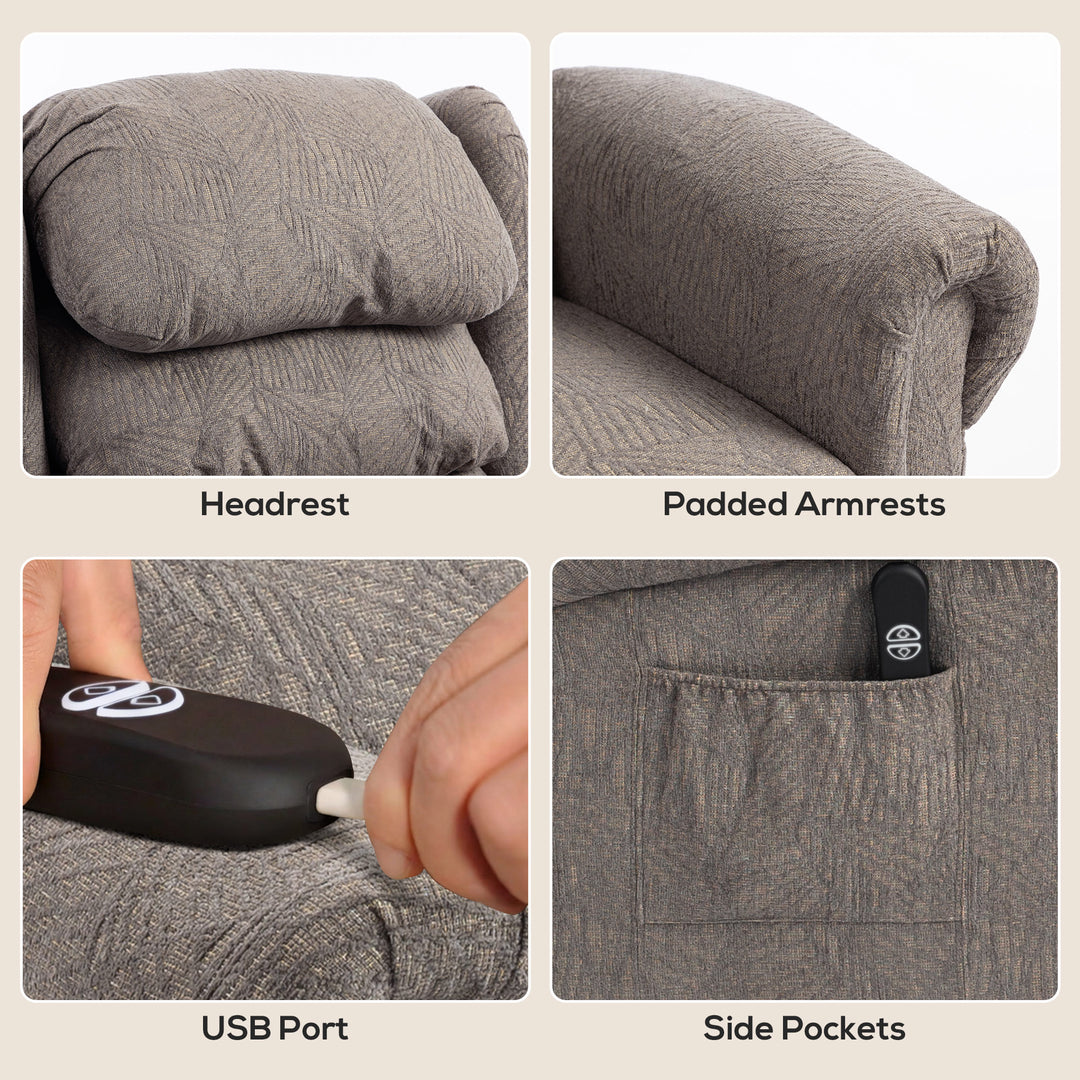 Velvet-Feel Electric Riser Recliner Chair, Power Lift Recliner Chair f