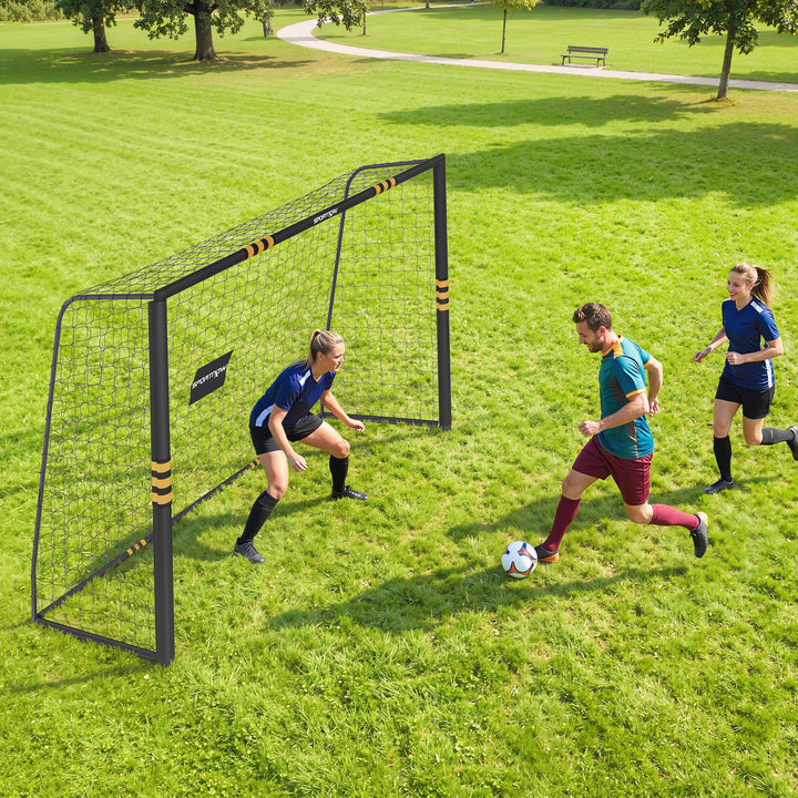 Football Goal, 10 x 6.5ft Football Net with Ground Stakes, EPE Foam Pa