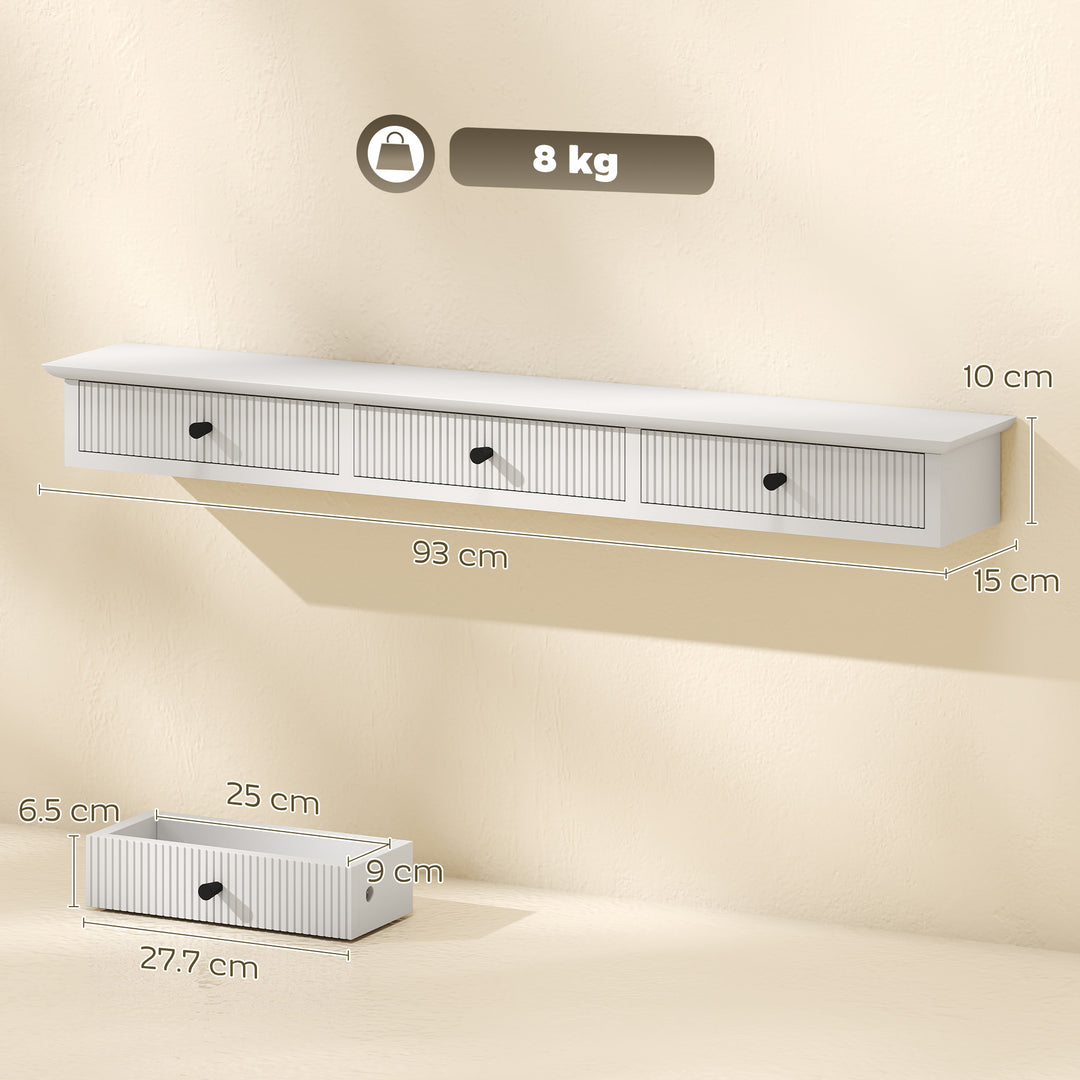 Shelf Wall-Mounted Storage Shelf Shelving Unit MDF 93 x 15 x 10 cm Ent