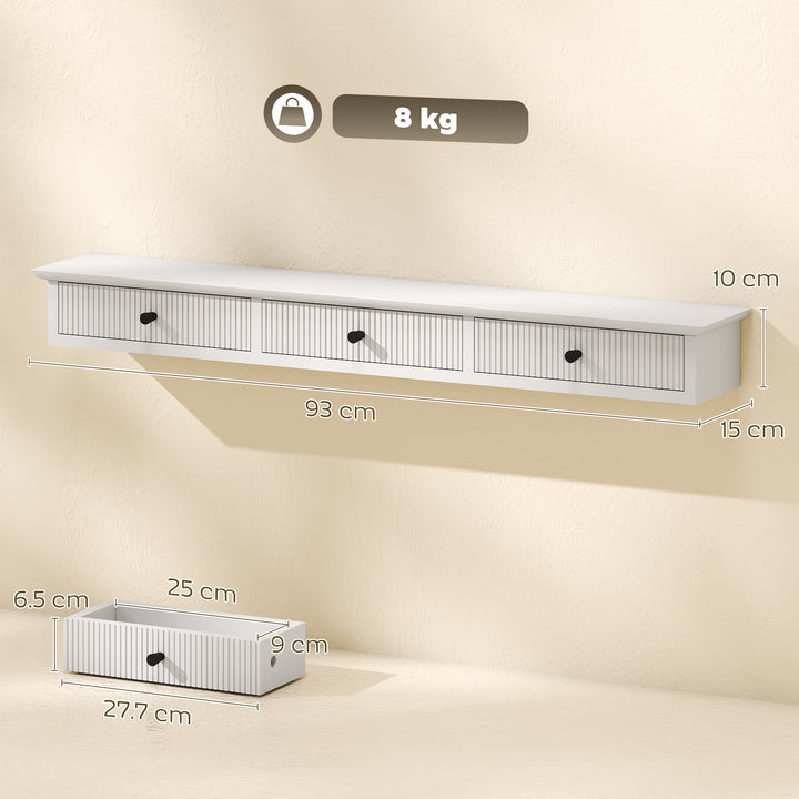 Shelf Wall-Mounted Storage Shelf Shelving Unit MDF 93 x 15 x 10 cm Ent