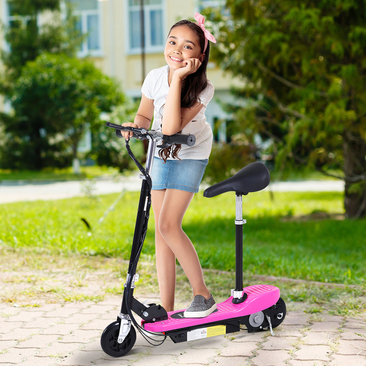 HOMCOM Outdoor Ride On Powered Scooter for kids Sporting Toy 120W Motor Bike 2 x 12V Battery - Pink