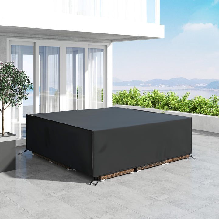 Large Patio Garden Furniture Set Cover 600D Oxford Square Waterproof, 230 x 230 x 70 cm, Black