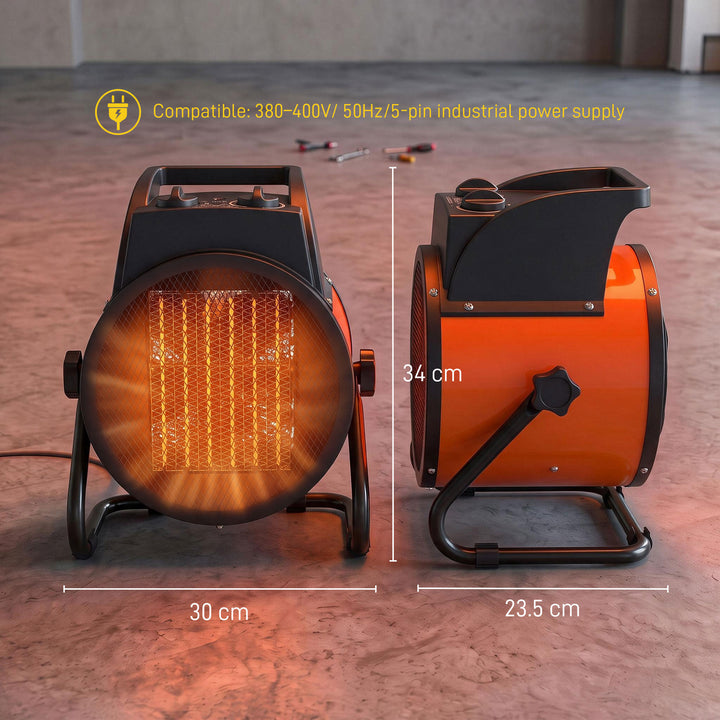 Industrial Fan Heater 5000W with Tilting, Electric Ceramic Space - view 4