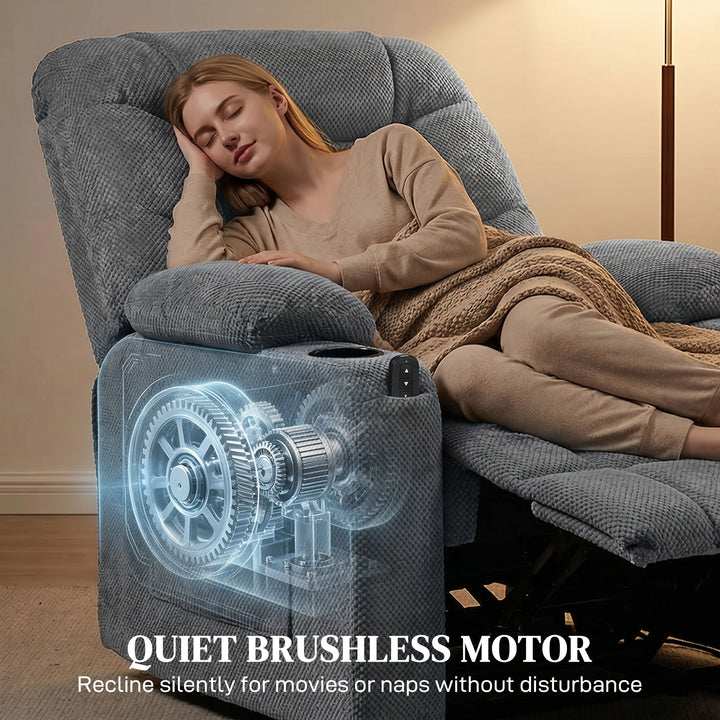 Recliner Armchair with Vibration Massage, Heat, Whisper-Quiet Motor, M