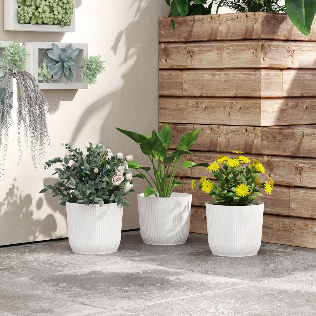 Set of Three Ф22cm Planters - White