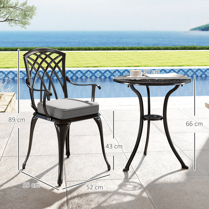 Three-Piece Cast Aluminium Bistro Set - Black