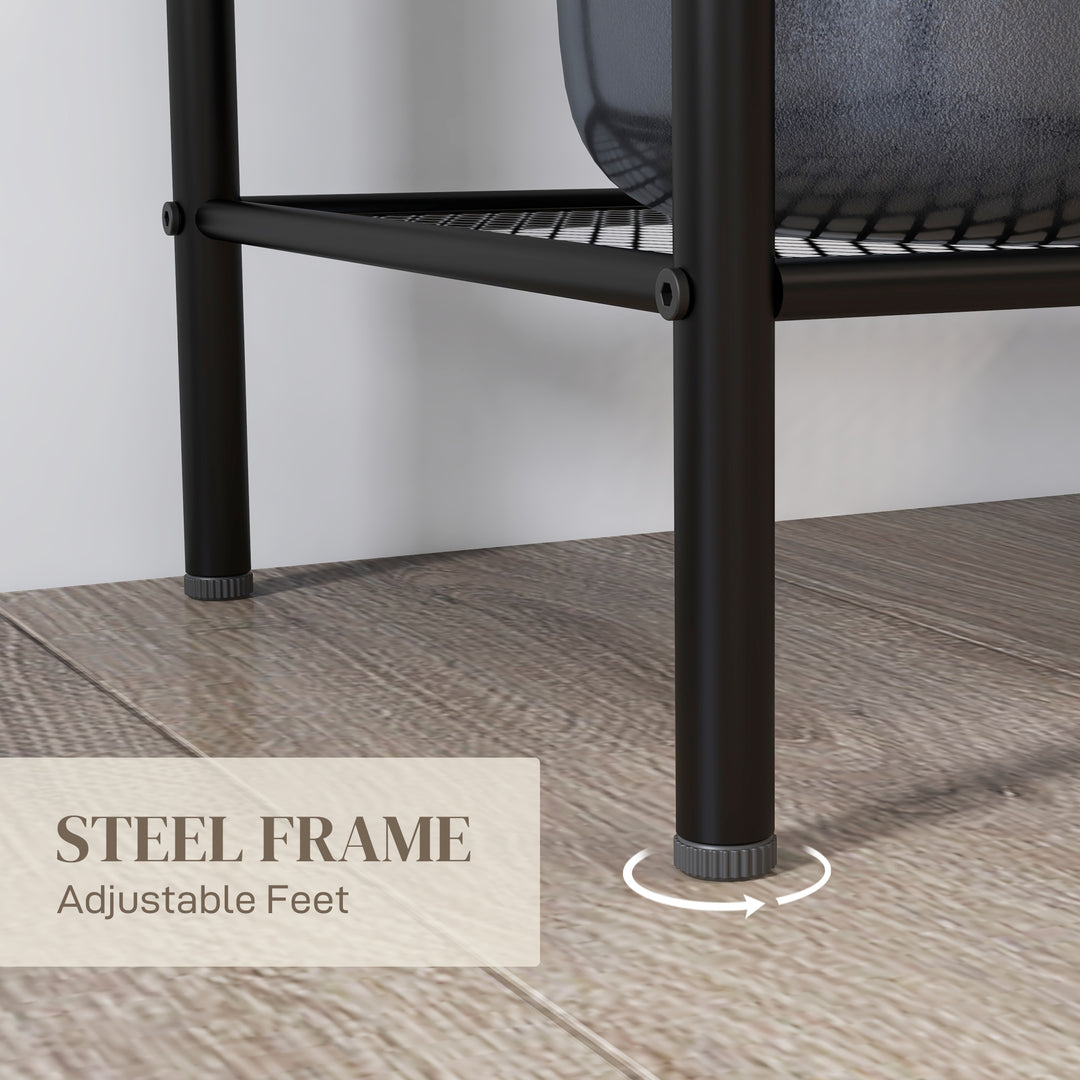 Five-Tier Steel Frame Kitchen Shelving Unit - Black