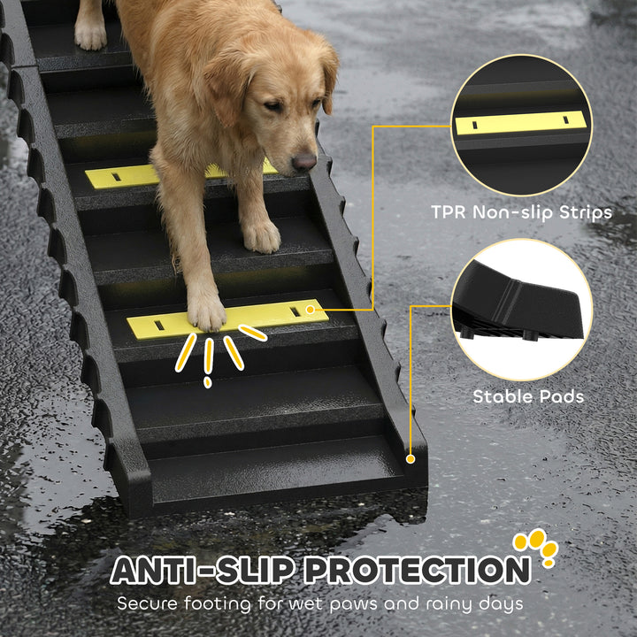 Dog Car Ramp with Anti-Slip Steps, 10-Steps Pet Stairs for Pets to Acc