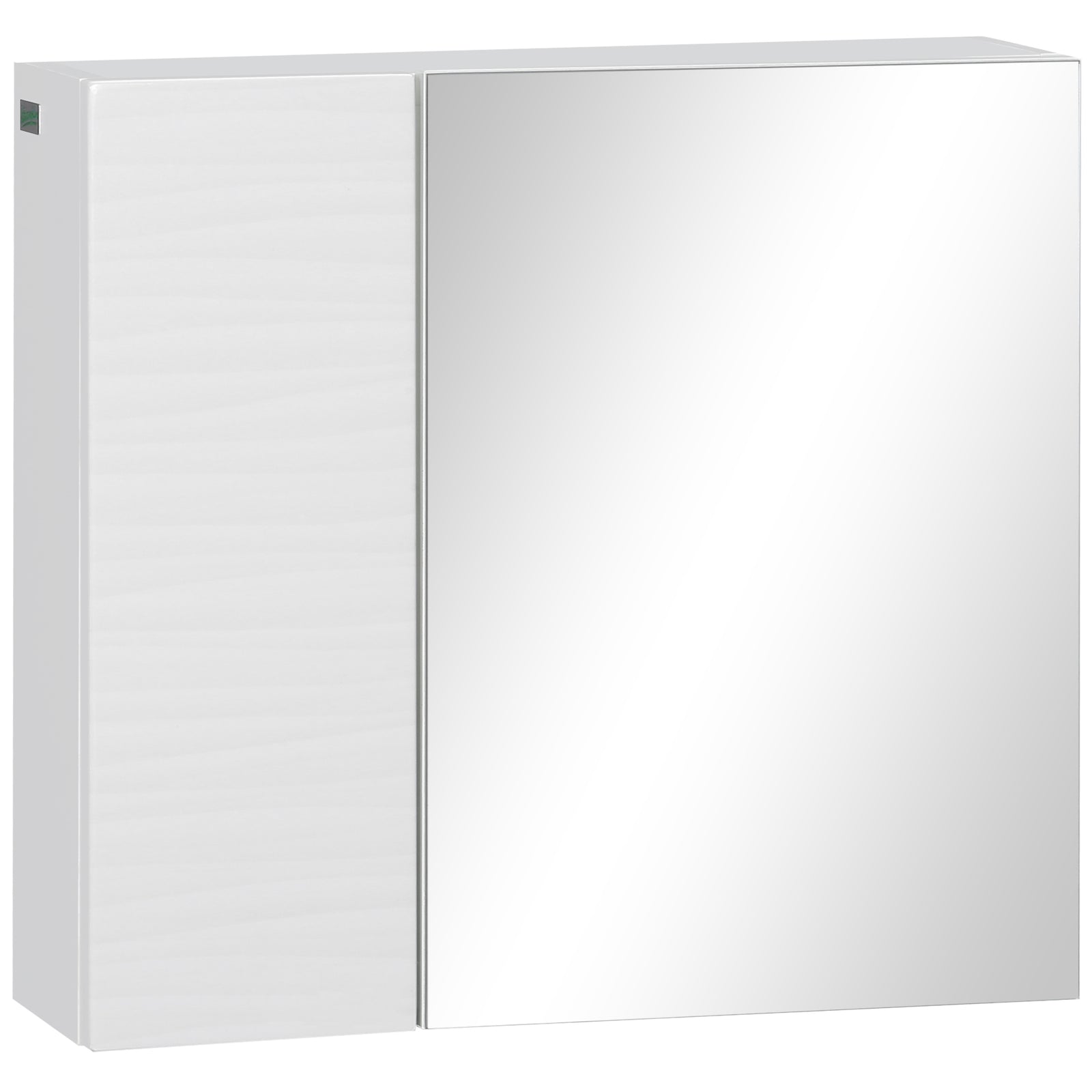 Bathroom Cabinet with Mirror, Double Door Wall Mounted Storage Cupboard Organizer with Adjustable Shelves, White