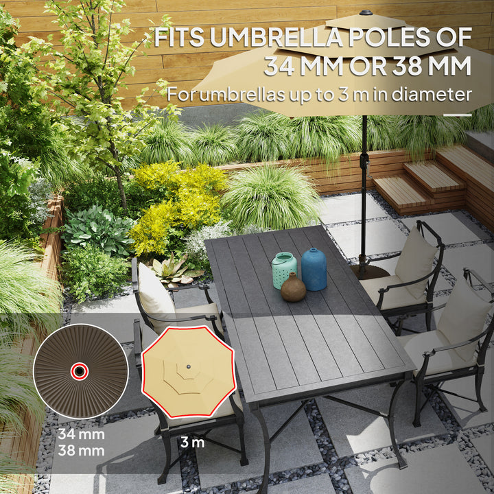 Garden Parasol Base Holder, 28kg Sand Filled, 23kg Water Filled, Sun Umbrella Base Outdoor Umbrella Stand Weight, Brown