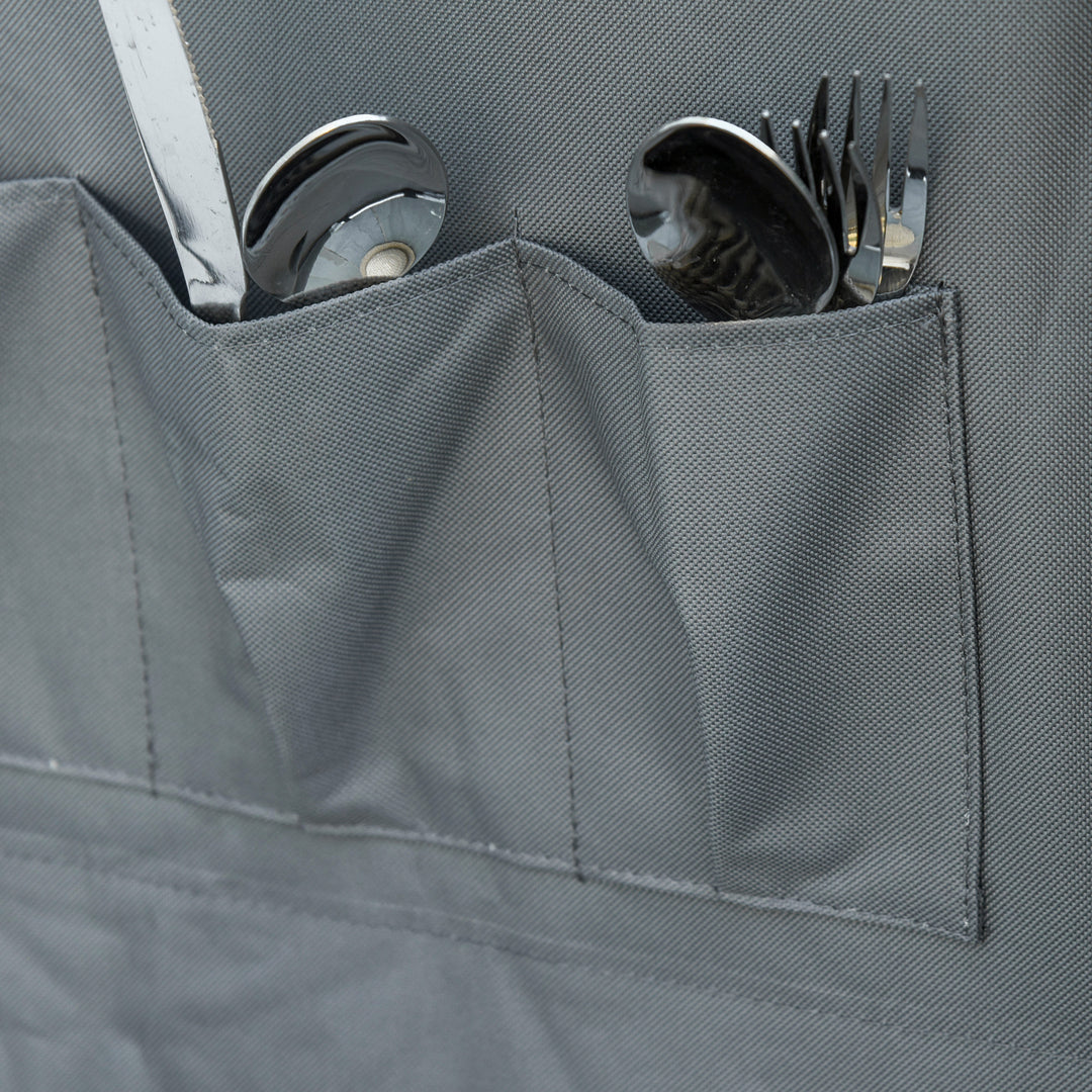 MCL 3-Shelf Camping Cupboard Camping Kitchen Station Cook Table, Storage Organiser for BBQ Party Picnics Backyards with Carrying Bag, Grey