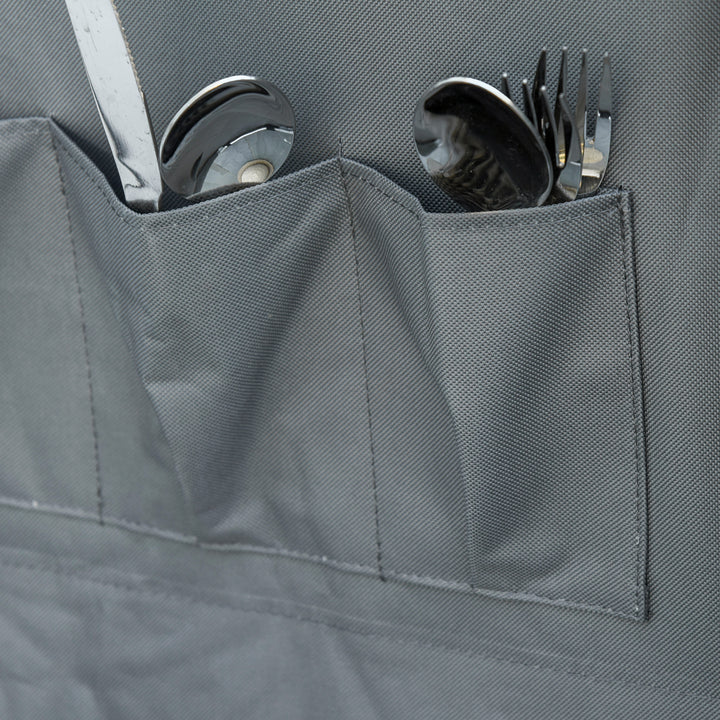 MCL 3-Shelf Camping Cupboard Camping Kitchen Station Cook Table, Storage Organiser for BBQ Party Picnics Backyards with Carrying Bag, Grey