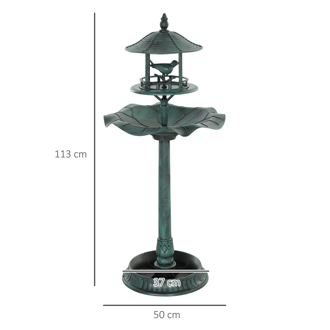 3-in-1 Garden Bird Bath, Freestanding Birdbath with Large Water Basin,