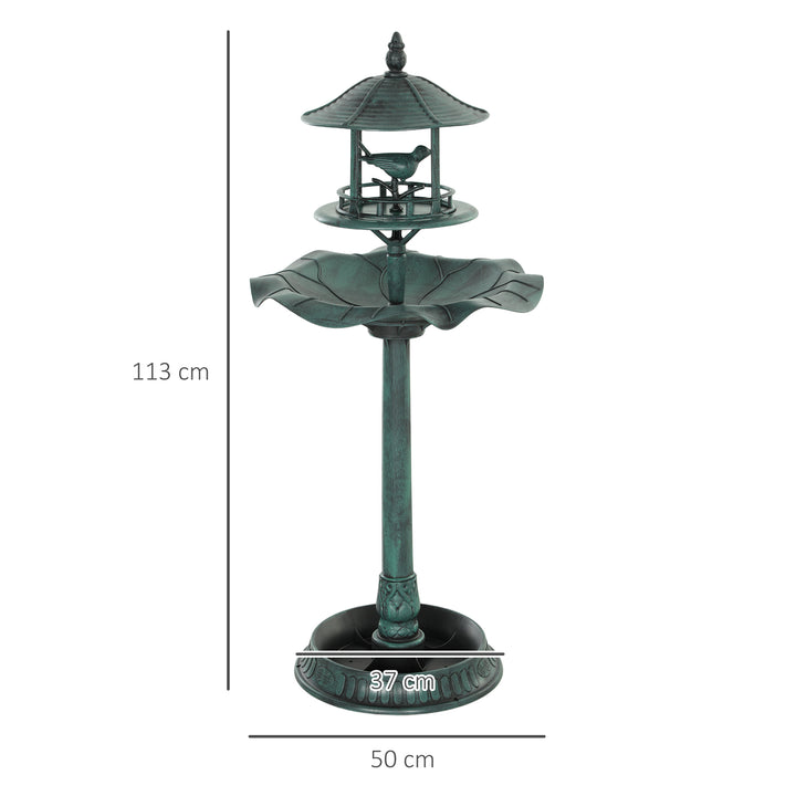 3-in-1 Garden Bird Bath, Freestanding Birdbath with Large Water Basin,