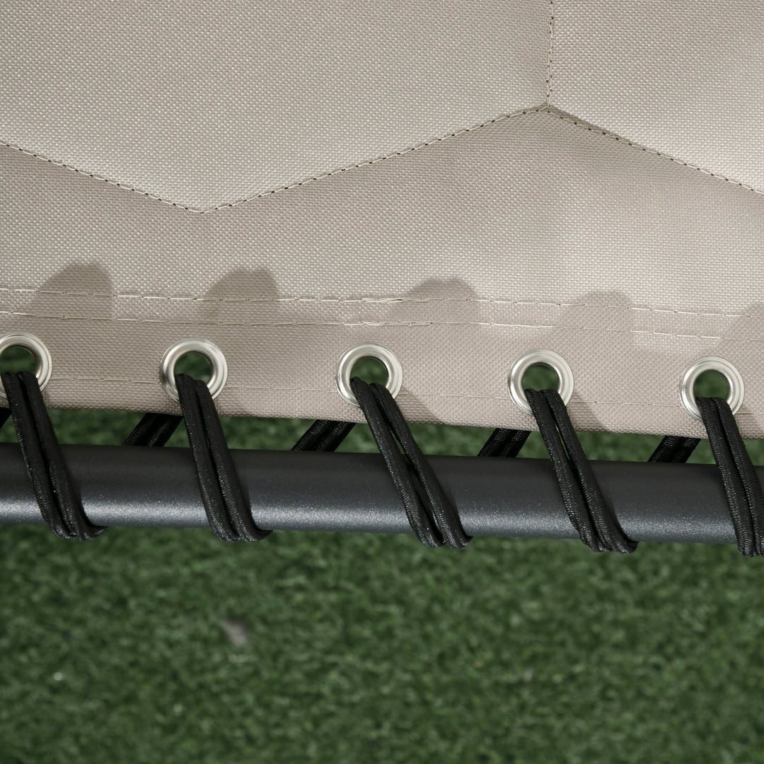 Padded Sun Lounger, with Five-Position Reclining Back - Khaki