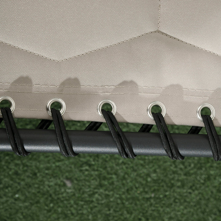 Padded Sun Lounger, with Five-Position Reclining Back - Khaki