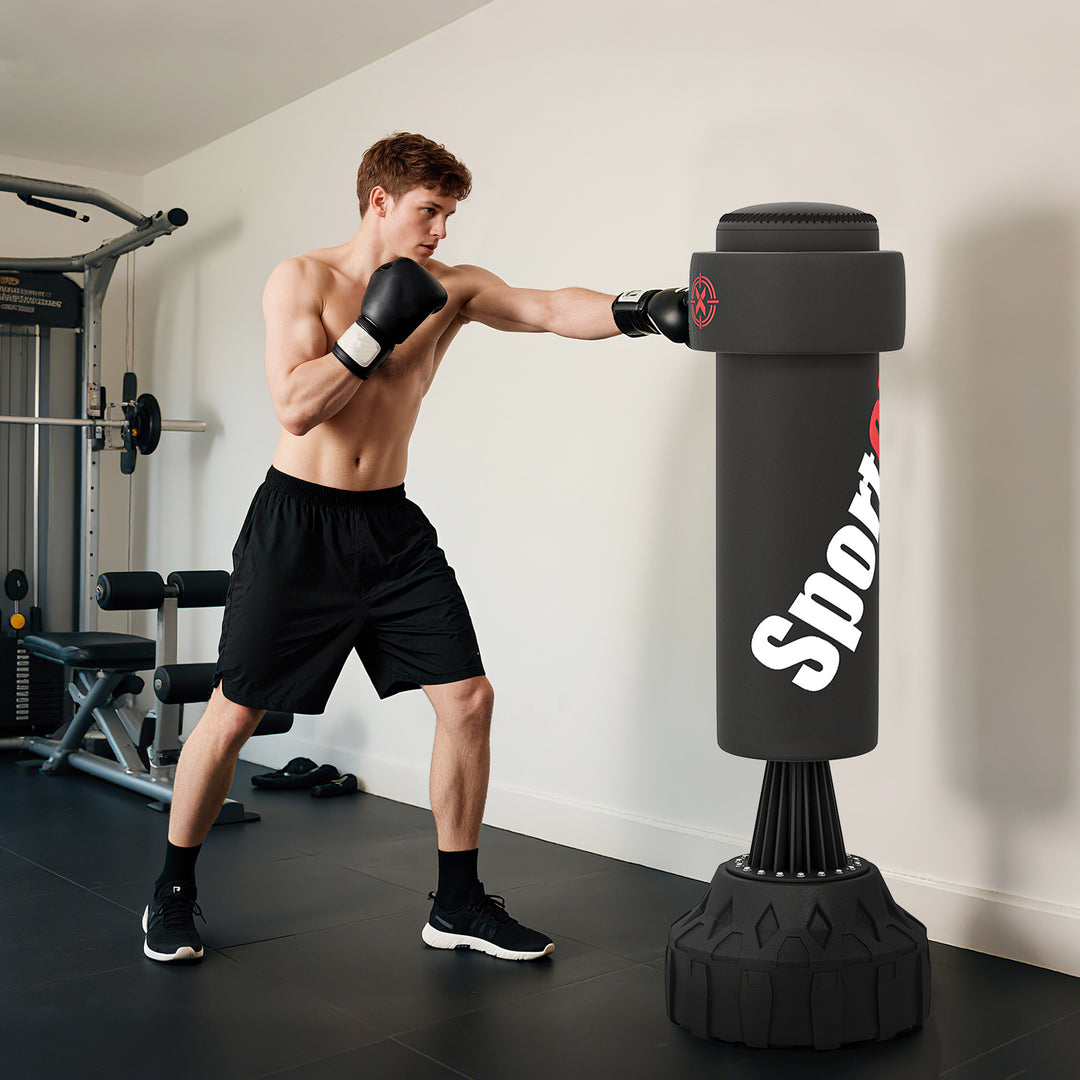 175cm Heavy Boxing Bag with Stand and Suction Cup Base