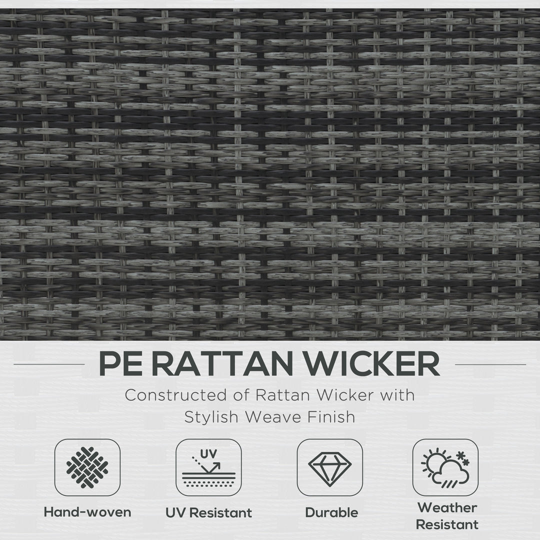 MCL 4 Pieces Wicker Steel Rattan Sofa Set Garden Chair Seat Furniture Patio Grey