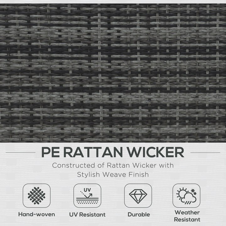 MCL 4 Pieces Wicker Steel Rattan Sofa Set Garden Chair Seat Furniture Patio Grey