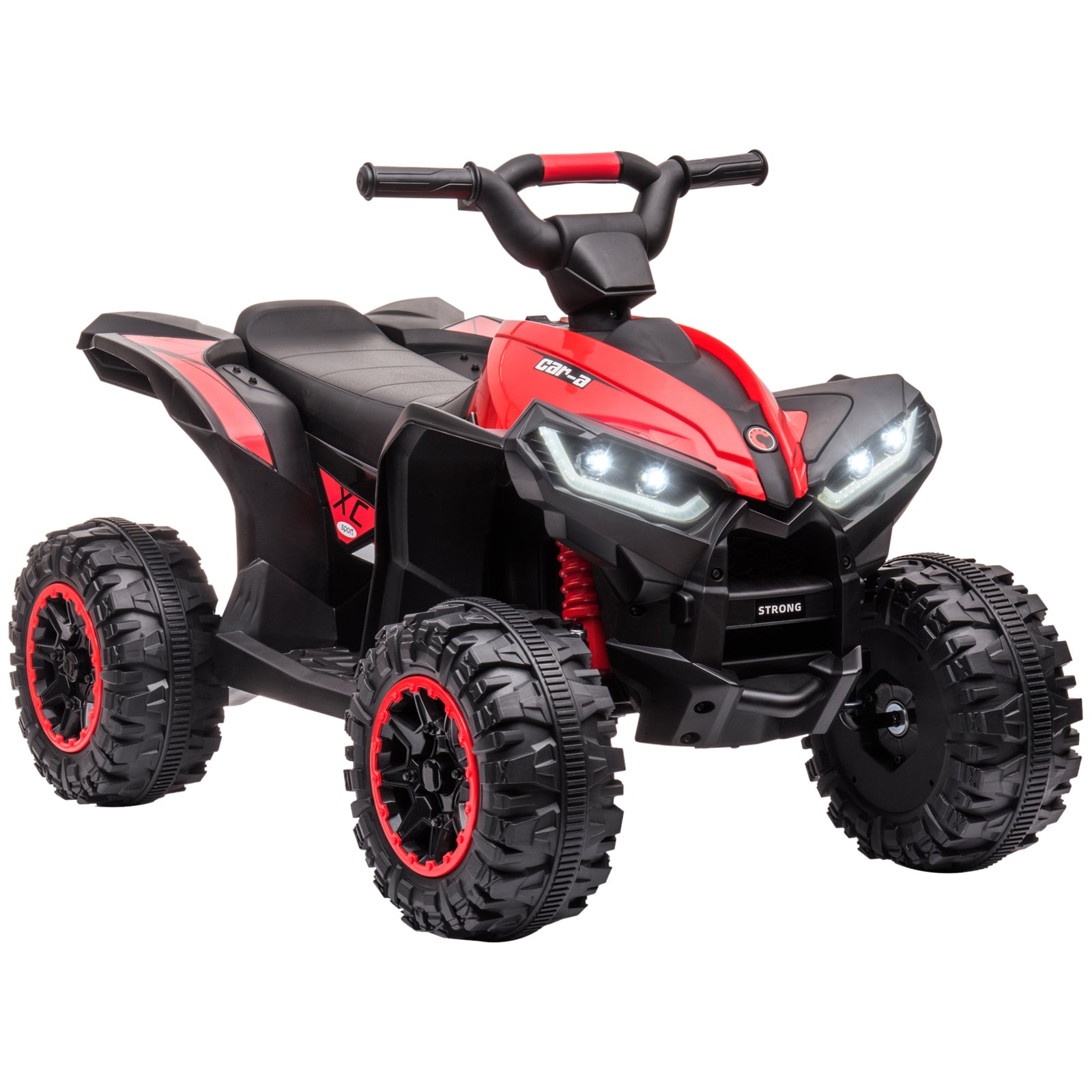 12V Ride-On Quad Bike w/ Music, Horn, for Ages 3-5 Years - Red
