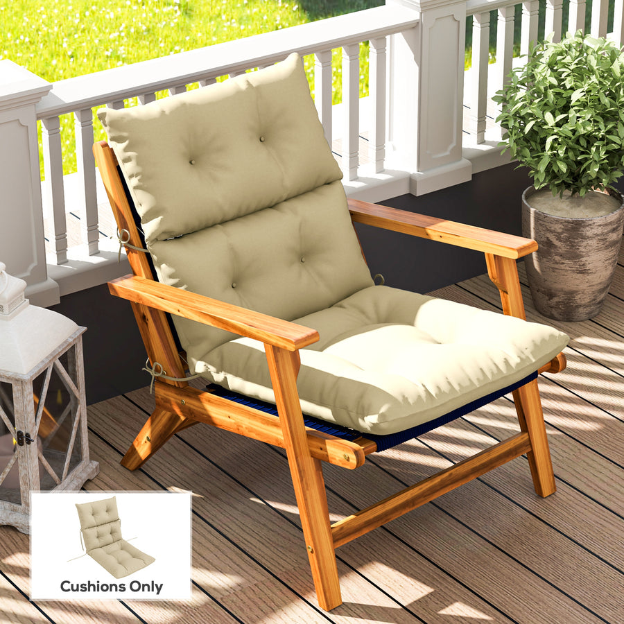 115 x 56cm Rocking Chair Padded Seat Cushion - Beige