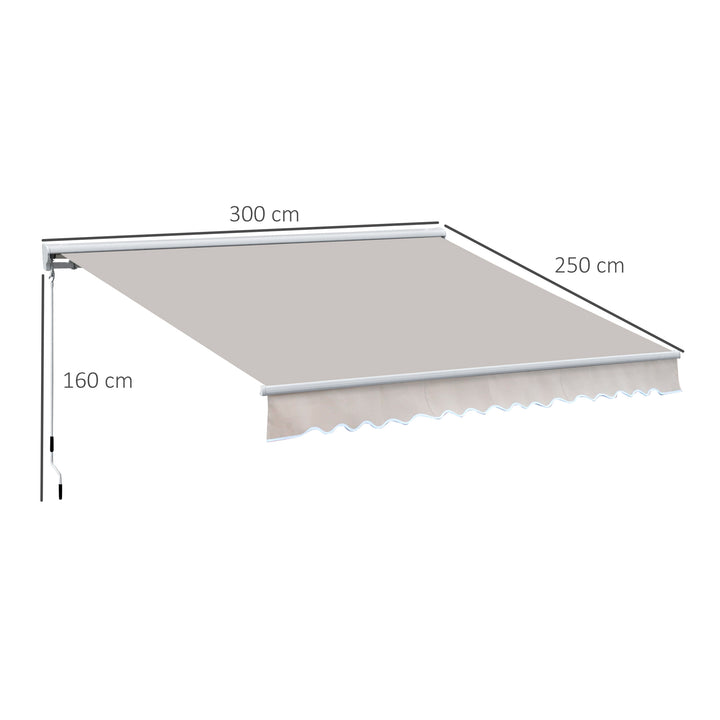 Outsunny 2.95Lx2.5M  Retractable Manual/Electric Awning