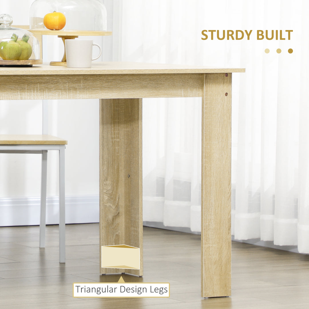 Dining Table for 4-6 People, Kitchen Table with Wood Effect for Dining