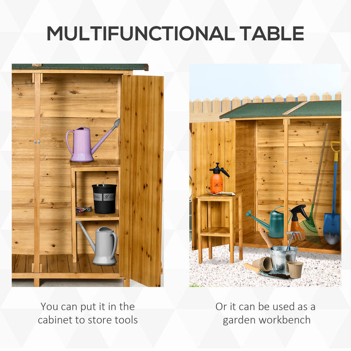 139 x 75 Fir Wood Garden Shed, with Asphalt Roof - Natural