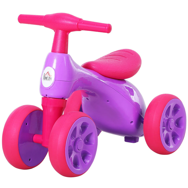 MCL Baby Balance Bike Toddler Training Walker Smooth Rubber Wheels Ride on Toy Storage Bin Gift for Boys Girls Violet Fuchsia