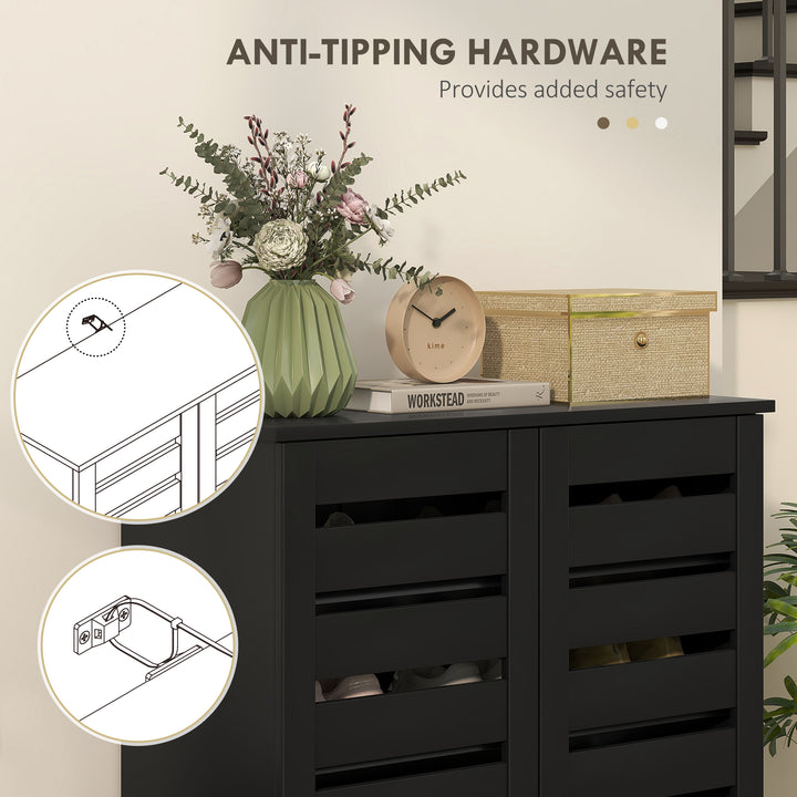 Narrow Shoe Cabinet for Entryway, 5-Tier Slim Shoe Storage Cabinet wit