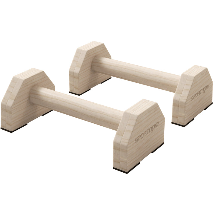 SPORTNOW Wooden Parallettes Bars Push up Handles with Non-Slip Base, Calisthenics Equipment for Home Gym Training | Aosom UK