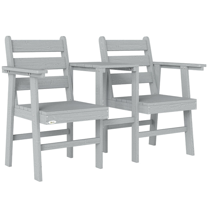 Outdoor Garden Loveseat, Embossed Wooden Jack and Jill Garden Seat wit