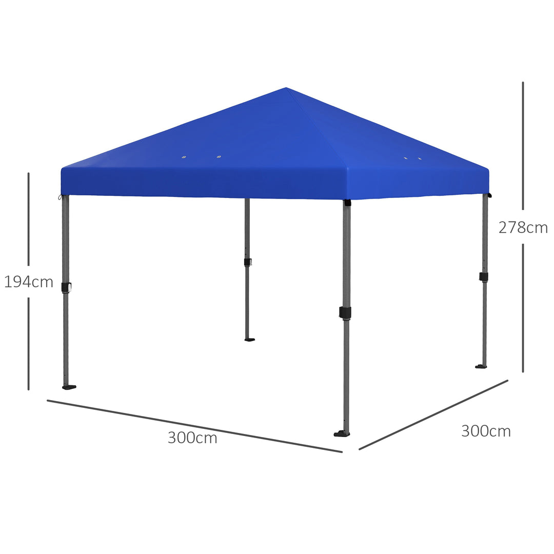 3 x 3m Pop-Up Gazebo, with Accessories - Blue