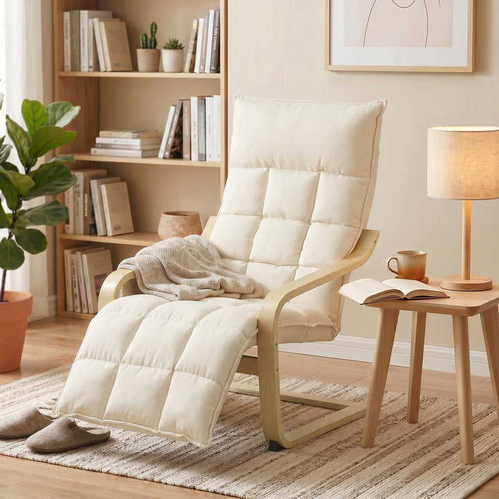 Modern Accent Chair, Leisure Lounge Chair Armchair with Footrest, Plus