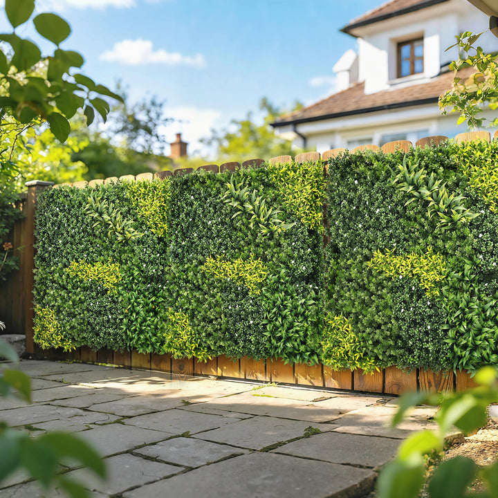 Artificial Plant Wall Panel, 100x100 cm Artificial Grass Backdrop Wall