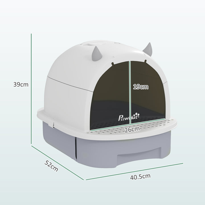 Enclosed Cat Litter Box w/ Pull-Out Drawer, Scoop, Deodorising Bags fo